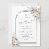 ほこりっぽい青い赤ちゃんシャワーの少年 招待状 (正面)