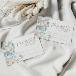 ほこりっぽい青い赤ちゃんシャワーは、キャンディの数を推測 エンクロージャーカード