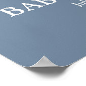 ほこりっぽい青い赤ちゃんシャワー男の子ウェルカムサイン ポスター (角)