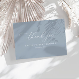 ほこりっぽい青い赤ちゃんシャワー サンキューカード