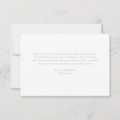 ほこりっぽい青い赤ちゃんシャワー サンキューカード (裏面)