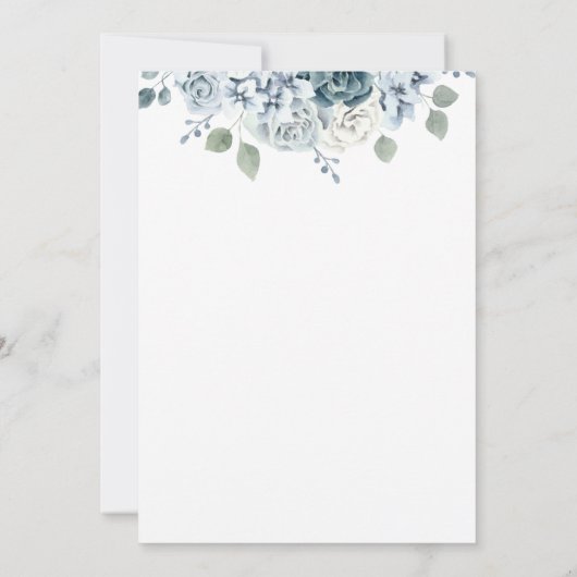 ほこりっぽい青い赤ちゃんシャワー 招待状 (裏面)