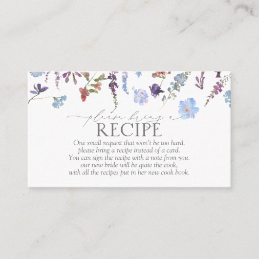 ほこりっぽい青い野の花レシピ エンクロージャーカード (正面)