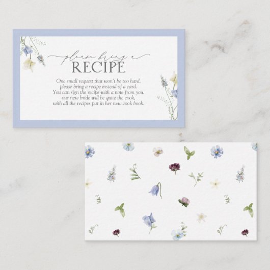 ほこりっぽい青い野の花レシピ エンクロージャーカード (正面/裏面)