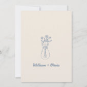 ほこりっぽい青い野結婚花 招待状 (裏面)