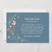 ほこりっぽい青い野結婚草地 サンキューカード (正面)