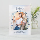 ほこりっぽい青い野花卒業写真あり 招待状 (スタンド正面)