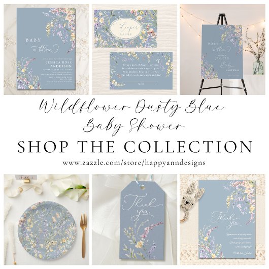 ほこりっぽい青い野草本ベビー エンクロージャーカード