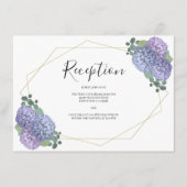 ほこりっぽい青い金ゴールドフローラ幾何学的な結婚式の受付 エンクロージャーカード (正面)