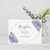 ほこりっぽい青い金ゴールドフローラ幾何学的な結婚式の受付 エンクロージャーカード (スタンド正面)