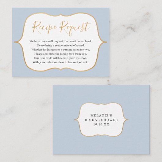 ほこりっぽい青い金ゴールド要求エンクロージャカード エンクロージャーカード (正面/裏面)