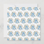 ほこりっぽい青い銀エレガントの花誕生会 カード (裏面)