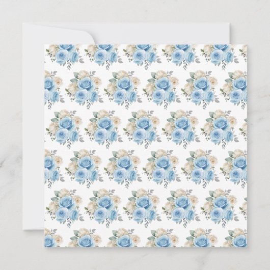 ほこりっぽい青い銀エレガントの花誕生会 カード (裏面)