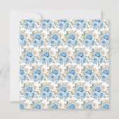 ほこりっぽい青い銀エレガントの花誕生会 サンキューカード (裏面)