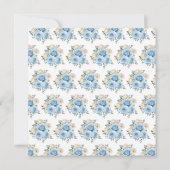 ほこりっぽい青い銀エレガントの花誕生会 招待状 (裏面)