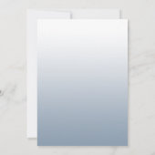 ほこりっぽい青い銀色の花模様結婚ズ 招待状 (裏面)