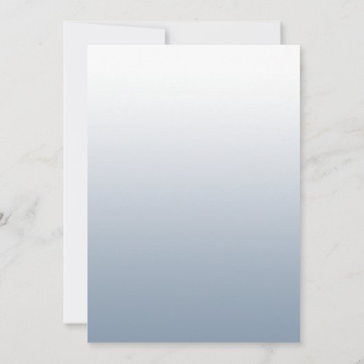 ほこりっぽい青い銀色の花模様結婚ズ 招待状 (裏面)