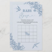 ほこりっぽい青い陳腐なベビースシャワーベビービンゴ (正面/裏面)