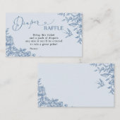 ほこりっぽい青い陳腐な赤ちゃんシャワーおむつラッフル エンクロージャーカード (正面/裏面)