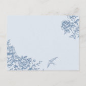 ほこりっぽい青い陳腐な赤ちゃんシャワーベビー インビテーションポストカード (裏面)