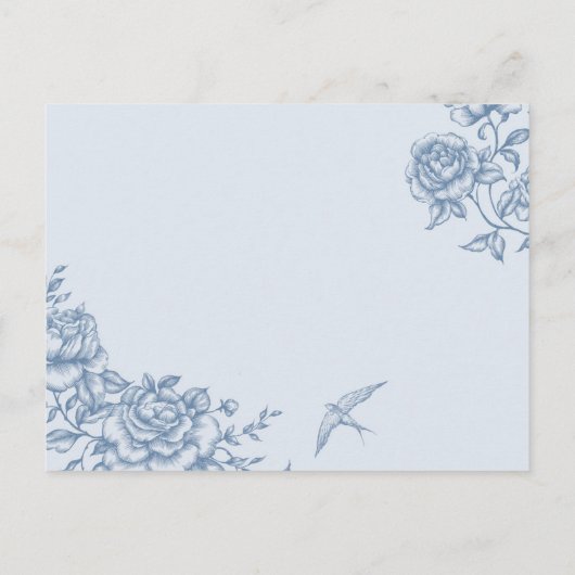 ほこりっぽい青い陳腐な赤ちゃんシャワーベビー インビテーションポストカード (裏面)