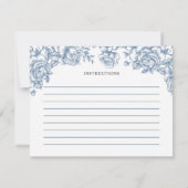 ほこりっぽい青い陳腐な赤ちゃんシャワーレシピカード 招待状 (裏面)