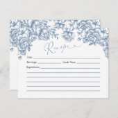 ほこりっぽい青い陳腐な赤ちゃんシャワーレシピカード 招待状 (正面/裏面)
