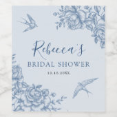 ほこりっぽい青い陳腐な赤ちゃんシャワーワインラベル ワインラベル (シングルラベル)