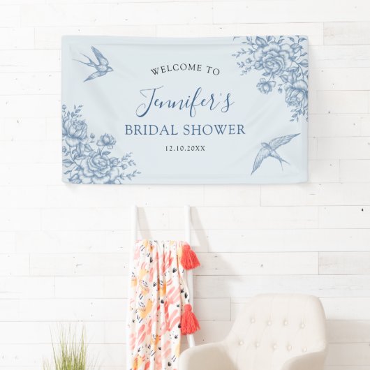 ほこりっぽい青い陳腐な赤ちゃんシャワー大きなバナー 横断幕 (インサイチュ)