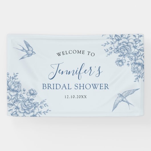 ほこりっぽい青い陳腐な赤ちゃんシャワー大きなバナー 横断幕 (横)