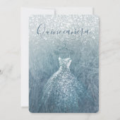 ほこりっぽい青い雪の冬のワンダーランドキンセアニラ 招待状 (裏面)