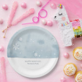 ほこりっぽい青い雪片 ペーパープレート (パーティー)