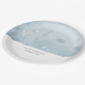 ほこりっぽい青い雪片 ペーパープレート (アングル)
