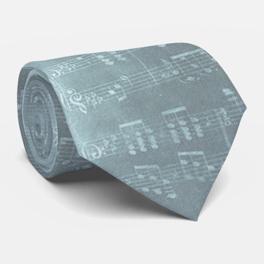 ほこりっぽい青い音楽の古い譜面の質感 ネクタイ (ロール)