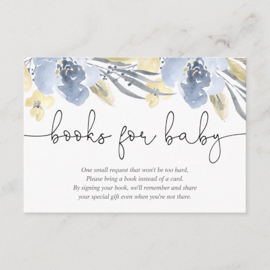 ほこりっぽい青い黄色のフローラの赤ちゃんシャワー予約の要求 エンクロージャーカード (正面)