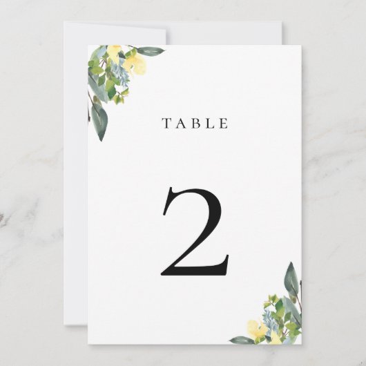 ほこりっぽい青い黄色の表の番号カード 招待状 (正面)