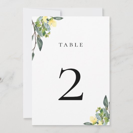 ほこりっぽい青い黄色の表の番号カード 招待状 (裏面)