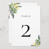 ほこりっぽい青い黄色の表の番号カード 招待状 (正面/裏面)