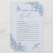 ほこりっぽい青いChinoiserieベビーシャワーがゲストを見つける (正面/裏面)