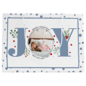 ほこりっぽい青いJOYと水玉模様を追加 ラージペーパーバッグ (裏面)