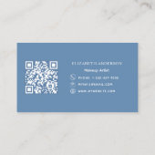 ほこりっぽい青いqrコード 名刺 (裏面)