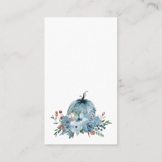 ほこりっぽい青おむつラッフルの途中の小さなかぼちゃ エンクロージャーカード (裏面)