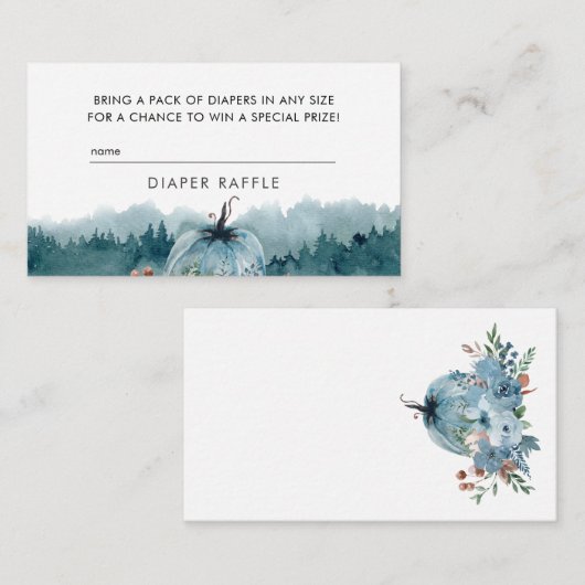 ほこりっぽい青おむつラッフルの途中の小さなかぼちゃ エンクロージャーカード (正面/裏面)