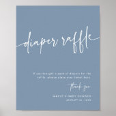 ほこりっぽい青おむつラッフルサインモダンボーイ ポスター (正面)