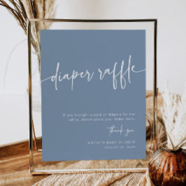 ほこりっぽい青おむつラッフルサインモダンボーイ ポスター