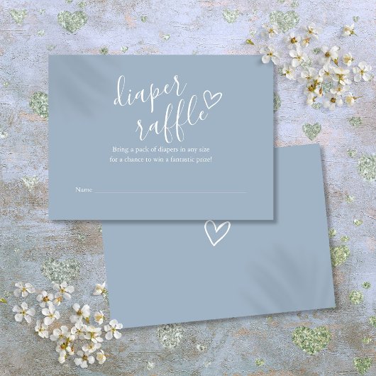 ほこりっぽい青おむつラッフルベビーシャワー エンクロージャーカード