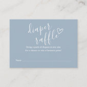 ほこりっぽい青おむつラッフルベビーシャワー エンクロージャーカード (正面)