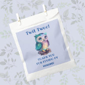 ほこりっぽい青かわいいフクロウ誕生日ありがとう フェイバーバッグ