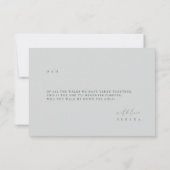 ほこりっぽい青が通路の提案カードを下りて歩く 招待状 (裏面)