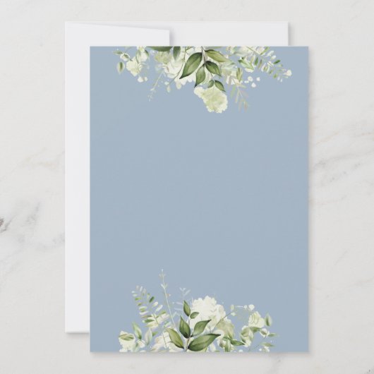 ほこりっぽい青その男の子の緑の手紙の赤ちゃんシャワー 招待状 (裏面)